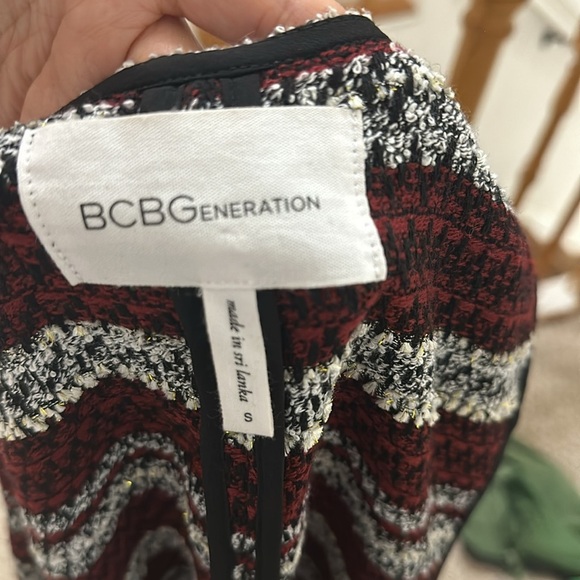 BCBGeneration Womens Metallic Tweed Long Side Split Vest Black Red Size Medium - Picture 5 of 5
